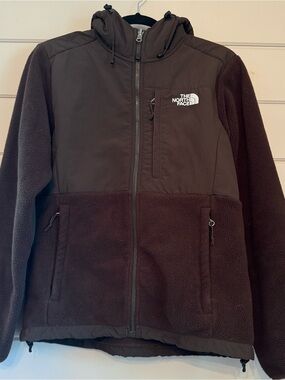 The North Face Denali Brown Fleece Hooded Jacket Brown Polartec